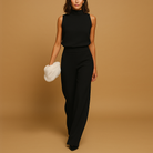 Wendy Women's Black Jumpsuit | High Waist Wide-Leg Design, Halter Neckline 1