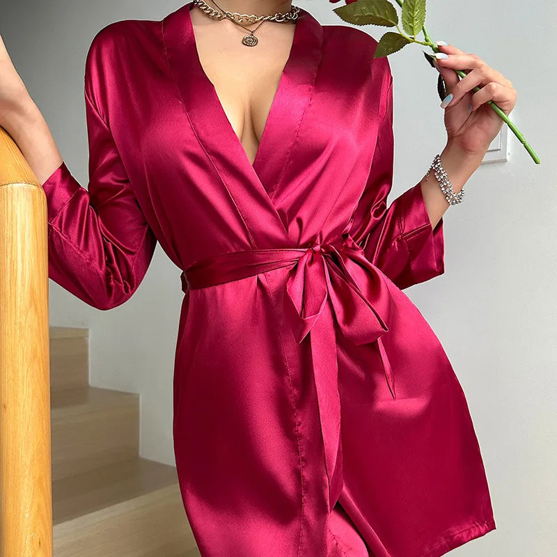 Wendy Women's Dressing Gown | Soft Fabric, Wrap Style with Long Sleeves 1