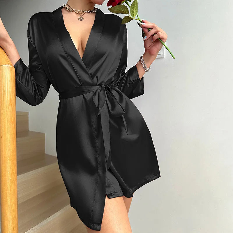 Wendy Women's Dressing Gown | Soft Fabric, Wrap Style with Long Sleeves 3