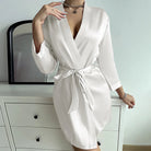 Wendy Women's Dressing Gown | Soft Fabric, Wrap Style with Long Sleeves 7