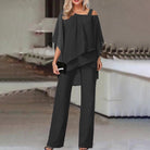 Wendy Women's Jumpsuit | Elegant Cold Shoulder Design, Chic Long Trousers 2