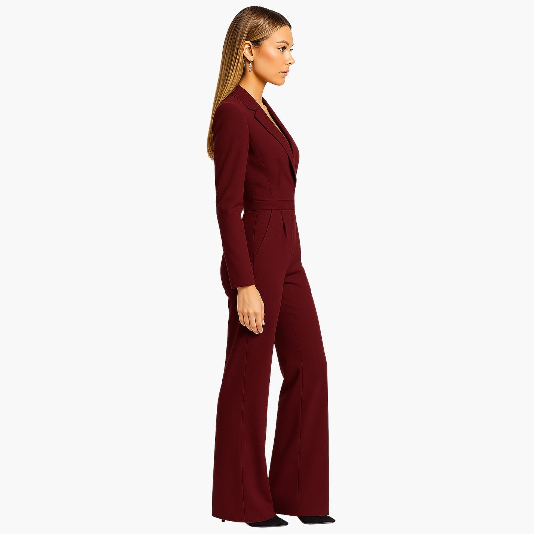 Wendy Women's Jumpsuit | Structured Waist, V-Neck Design 2