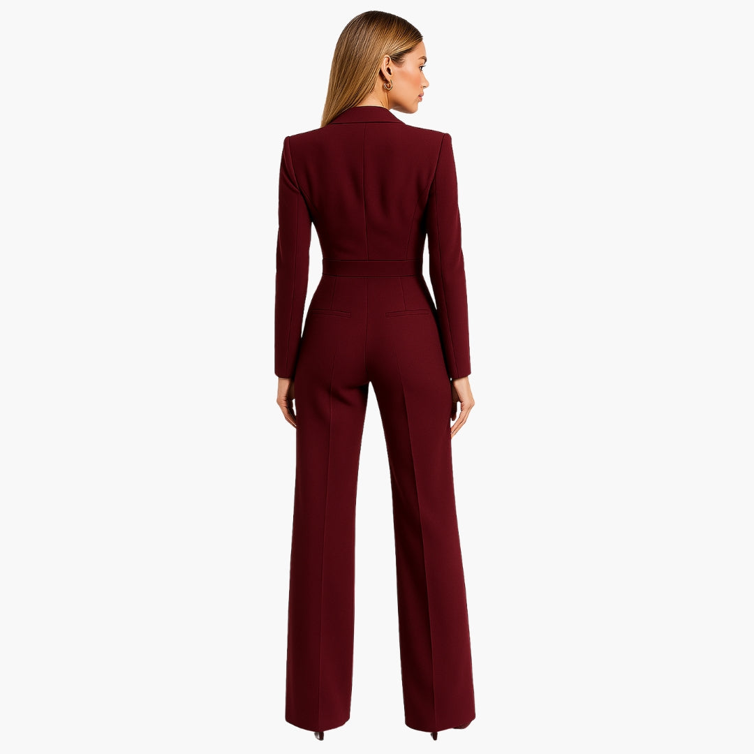 Wendy Women's Jumpsuit | Structured Waist, V-Neck Design 4
