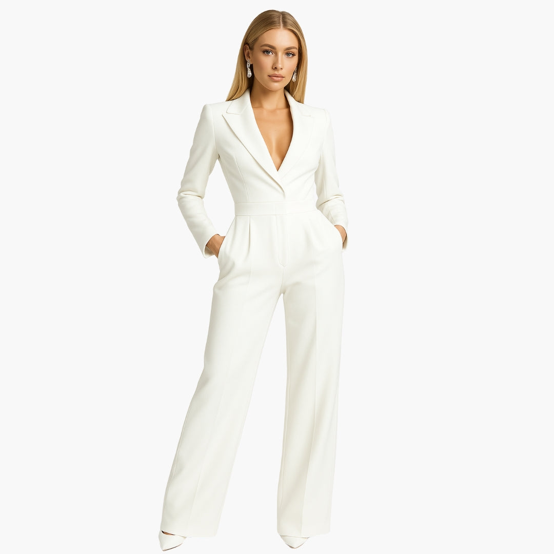 Wendy Women's Jumpsuit | Structured Waist, V-Neck Design 6