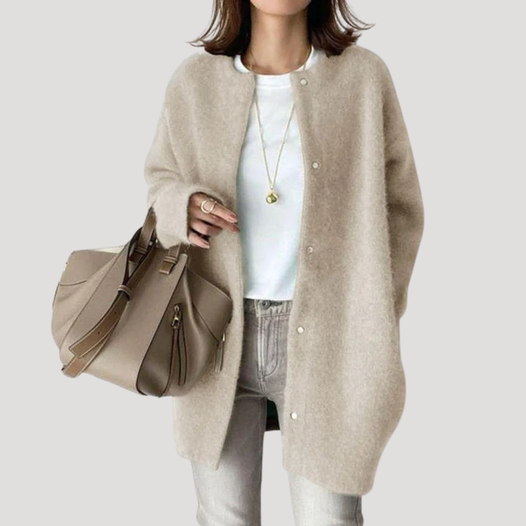 Wendy Women's Long Cardigan | Cozy Wool Knit, Open Front 0