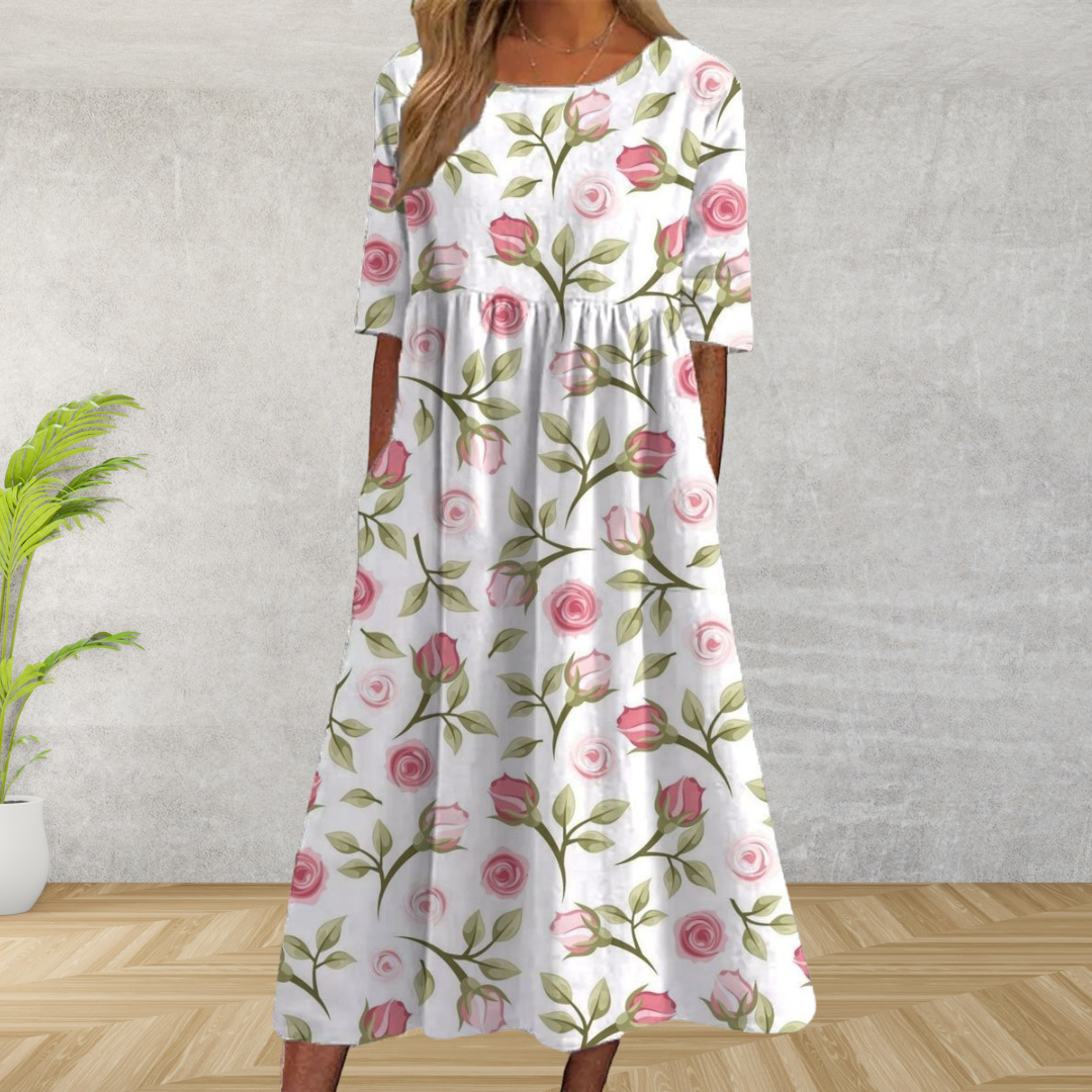 Wendy Women's Midi Dress | Flowy Embroidered Silhouette, Summer Essential 2