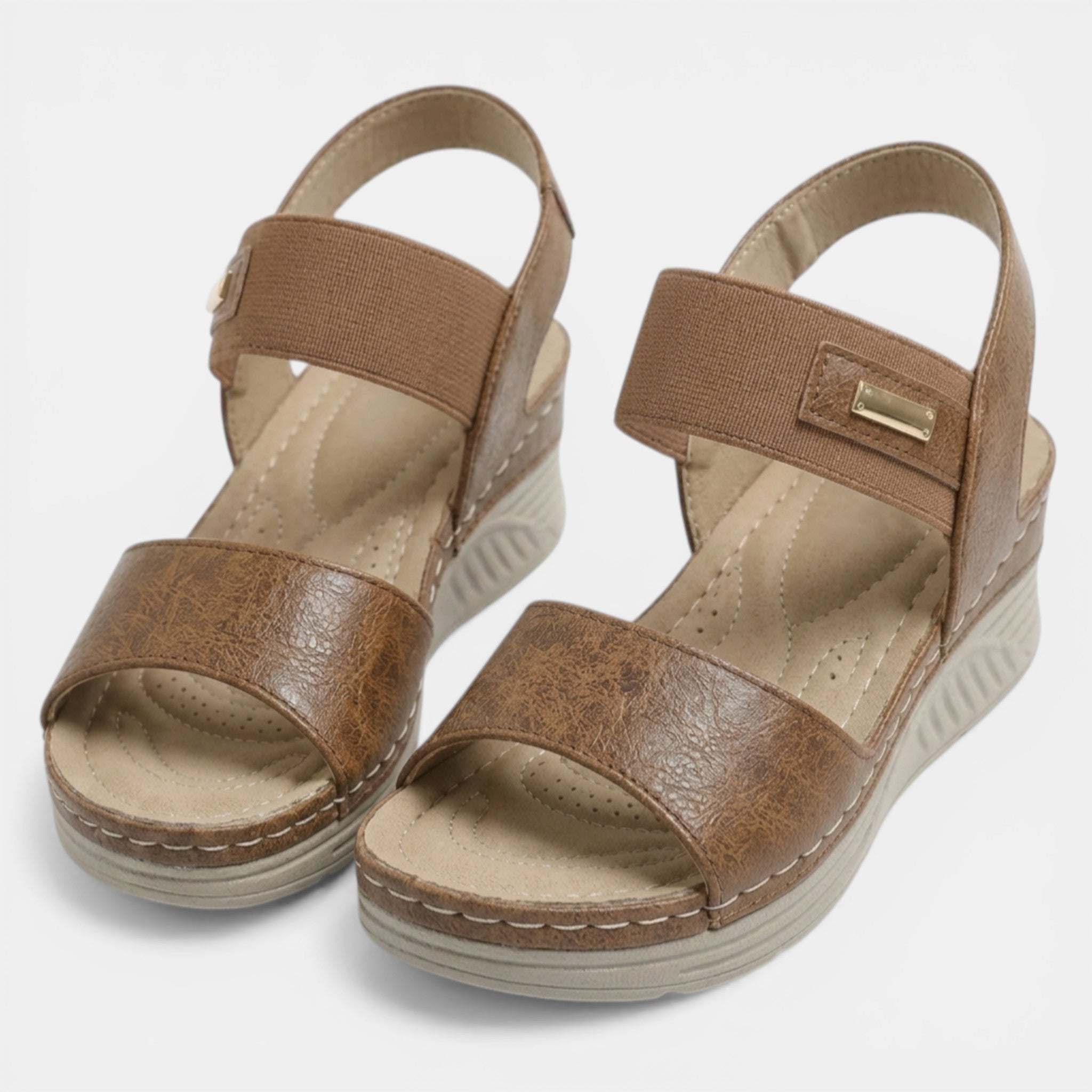 Wendy Women's Platform Sandals | Orthopedic Double Strap Wedge 4