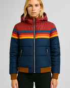 Wendy Women's Puffer Jacket | Hooded, Color Block Design, Insulated Winter Coat 0