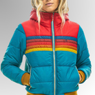 Wendy Women's Puffer Jacket | Hooded, Color Block Design, Insulated Winter Coat 3