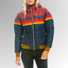 Wendy Women's Puffer Jacket | Hooded, Color Block Design, Insulated Winter Coat 4