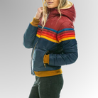 Wendy Women's Puffer Jacket | Hooded, Color Block Design, Insulated Winter Coat 7