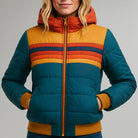Wendy Women's Puffer Jacket | Hooded, Color Block Design, Insulated Winter Coat 8