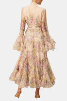 Xyla Women's Maxi Dress | Floral Print with Ruffle Cuffs, Elegant Summer Style 4
