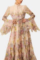 Xyla Women's Maxi Dress | Floral Print with Ruffle Cuffs, Elegant Summer Style 5