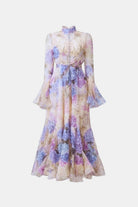 Xyla Women's Maxi Dress | Floral Print with Ruffle Cuffs, Elegant Summer Style 9