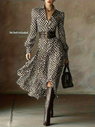 Zara Lizzy Women's Dress | Rhombus Print, Elegant Wedding Guest Dress 1
