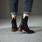 Zara Women's Black Ankle Boots | Block Heel with Side Zipper 2