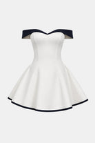 Zariyah Women's Mini Dress | Sculpted Polyester, Off-Shoulder Summer Cocktail 8