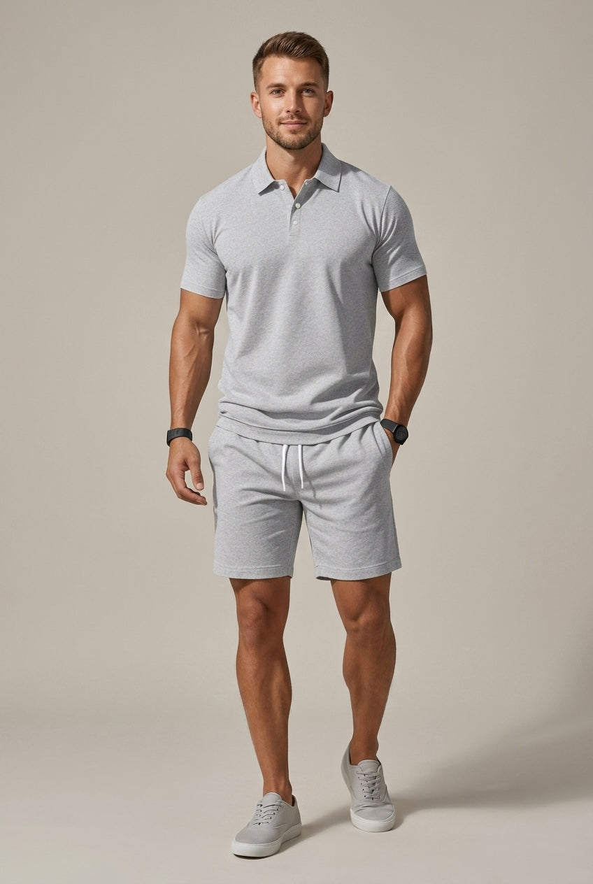 Men's Short Sleeve Shirt & Drawstring Shorts Set